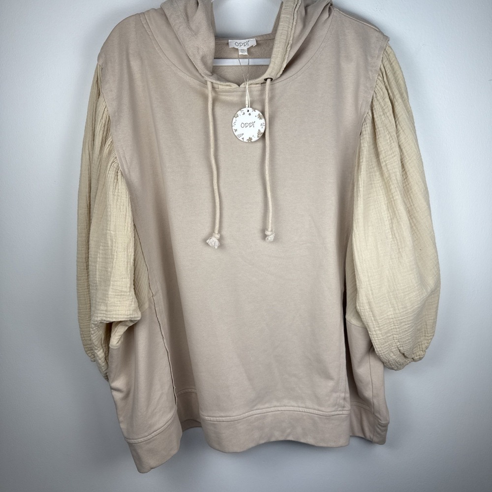 NWT Oddi Hoodie 3/4 Balloon Sleeves Women's Plus Size 3xl Boho Peasant Boutique